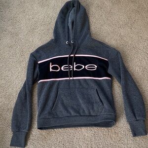 Bebe Charcoal and Pink Accent Hoodie